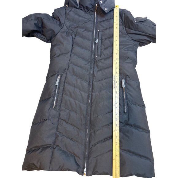 Eddie Bauer Women’s S Black Long Down Quilted Puffer Jacket Parka Faux Fur Hood - Picture 7 of 13